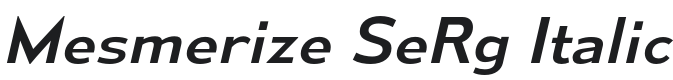 Mesmerize SeRg-Italic Font Preview