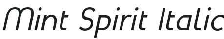Mint Spirit Italic Font Preview