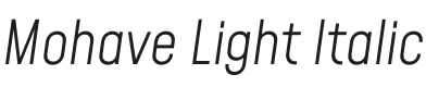 Mohave Light Italic Font Preview