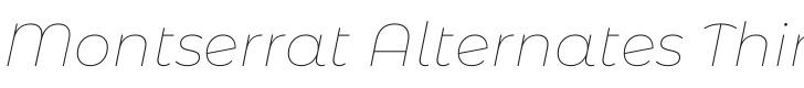 Montserrat Alternates Thin Italic Font Preview