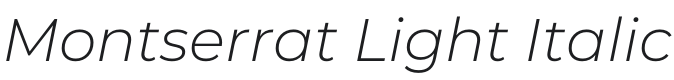 Montserrat Light Italic Font Preview