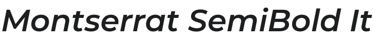Montserrat SemiBold Italic Font Preview
