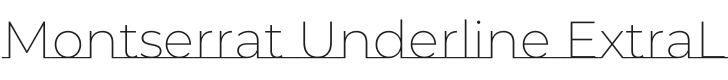 Montserrat Underline ExtraLight Font Preview