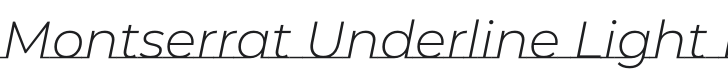Montserrat Underline Light Italic Font Preview