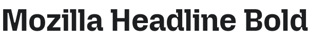 Mozilla Headline Bold Font Preview