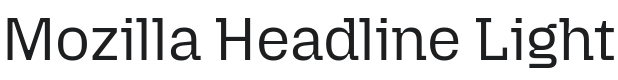 Mozilla Headline Light Font Preview