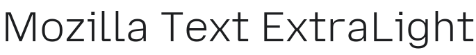 Mozilla Text ExtraLight Font Preview