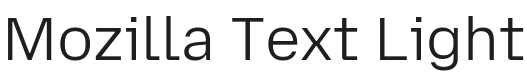 Mozilla Text Light Font Preview