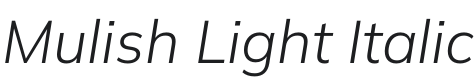 Mulish Light Italic Font Preview