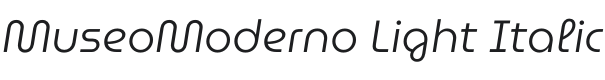 MuseoModerno Light Italic Font Preview