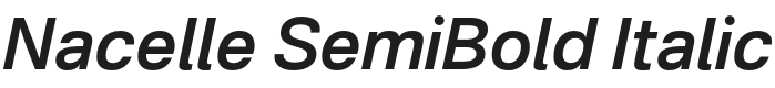 Nacelle SemiBold Italic Font Preview