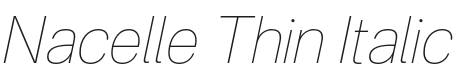 Nacelle Thin Italic Font Preview