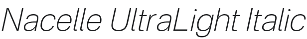 Nacelle UltraLight Italic Font Preview