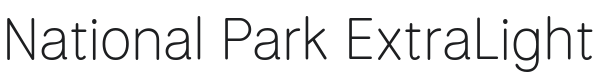 National Park ExtraLight Font Preview