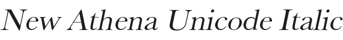 New Athena Unicode Italic Font Preview