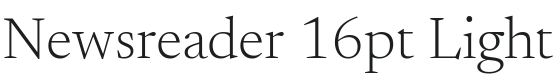 Newsreader 16pt Light Font Preview