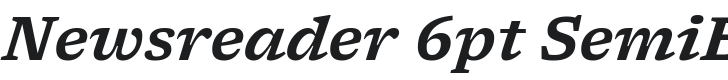 Newsreader 6pt SemiBold Italic Font Preview