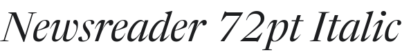 Newsreader 72pt Italic Font Preview
