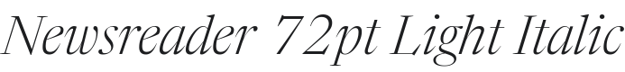 Newsreader 72pt Light Italic Font Preview