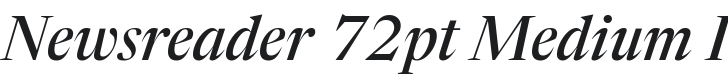 Newsreader 72pt Medium Italic Font Preview