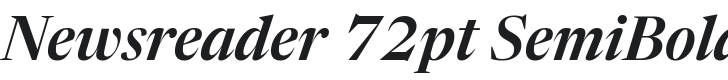 Newsreader 72pt SemiBold Italic Font Preview