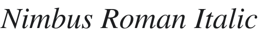 Nimbus Roman Italic Font Preview