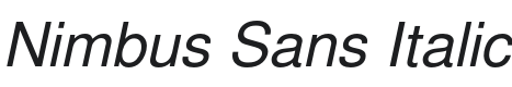 Nimbus Sans Italic Font Preview