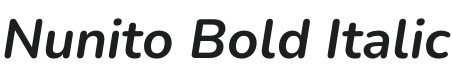 Nunito Bold Italic Font Preview