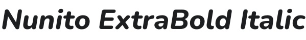 Nunito ExtraBold Italic Font Preview