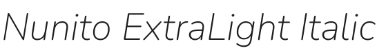 Nunito ExtraLight Italic Font Preview