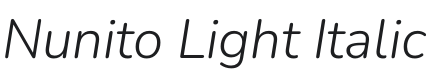 Nunito Light Italic Font Preview