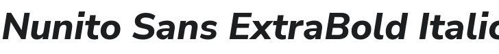 Nunito Sans ExtraBold Italic Font Preview