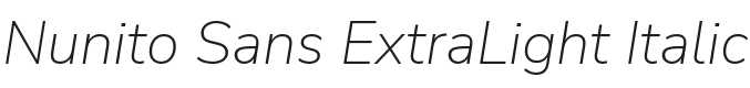 Nunito Sans ExtraLight Italic Font Preview