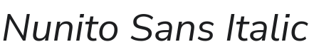 Nunito Sans Italic Font Preview