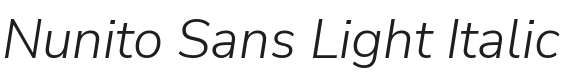 Nunito Sans Light Italic Font Preview