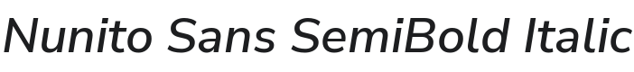 Nunito Sans SemiBold Italic Font Preview