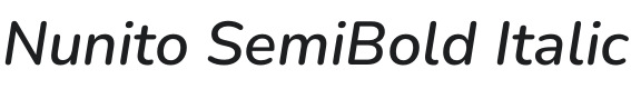 Nunito SemiBold Italic Font Preview