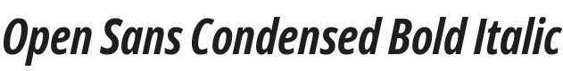 Open Sans Condensed Bold Italic Font Preview