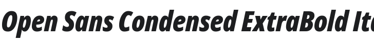 Open Sans Condensed ExtraBold Italic Font Preview