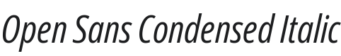 Open Sans Condensed Italic Font Preview