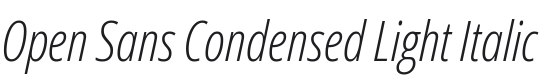 Open Sans Condensed Light Italic Font Preview