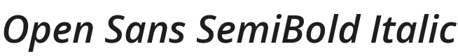 Open Sans SemiBold Italic Font Preview