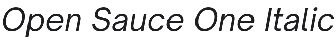 Open Sauce One Italic Font Preview