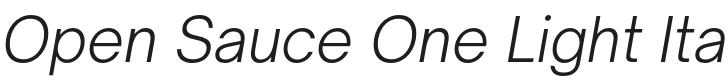 Open Sauce One Light Italic Font Preview