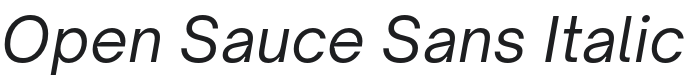 Open Sauce Sans Italic Font Preview