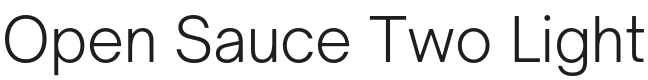 Open Sauce Two Light Font Preview