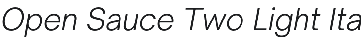 Open Sauce Two Light Italic Font Preview