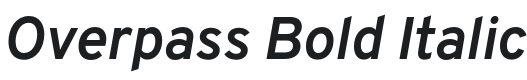 Overpass Bold Italic Font Preview