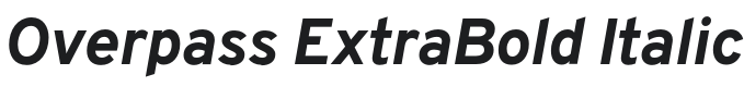 Overpass ExtraBold Italic Font Preview