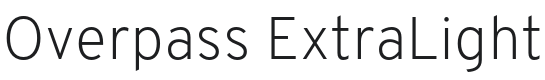 Overpass ExtraLight Font Preview